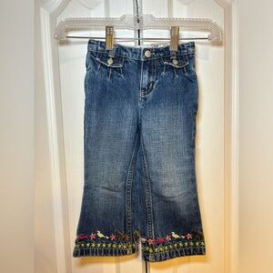 GAP - Girls Baby Kids Toddler Casual Denim Jeans with Animal&Floral Embroidery